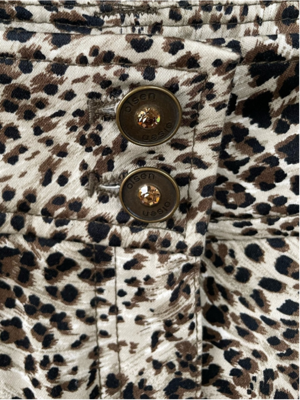 NWT Olsen Europe Ibiza 504 Leopard Print Crop Stretch Pants Size 10 / 42 - Picture 8 of 10